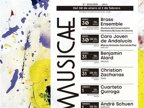 III edición de Atrium Musicae, del 30 de enero al 2 de febrero de 2025 en Cáceres