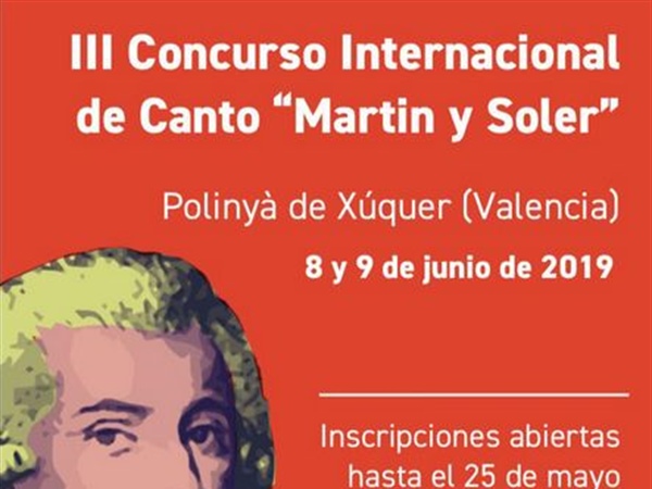 III Concurso Internacional de Canto “Martín y Soler” de Polinyà de Xúquer (Valencia)