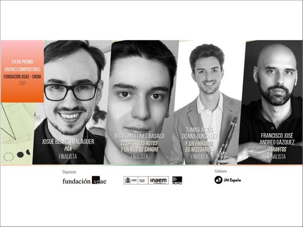 Finalistas del XXXII Premio Jóvenes Compositores Fundación SGAE-CNDM 2021